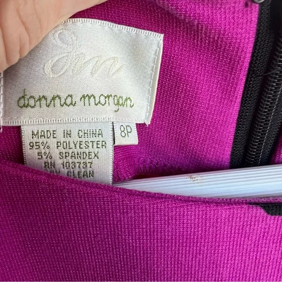 Donna Morgan Fuchsia and Black Floral Dress - Picture 3 of 7